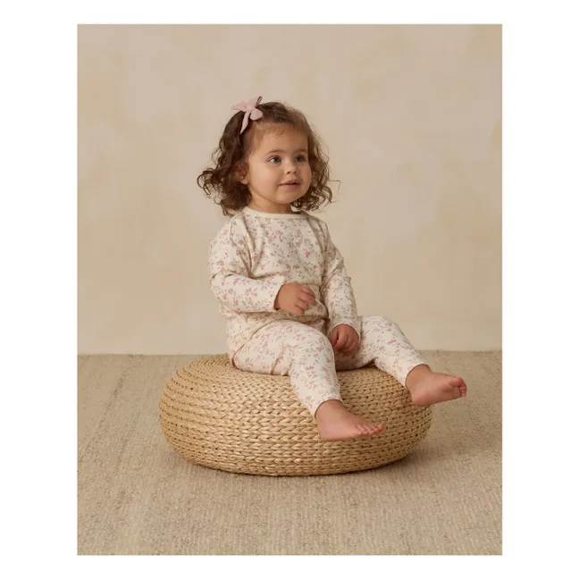 T-shirt Fleuri Coton Bio | Ivoire