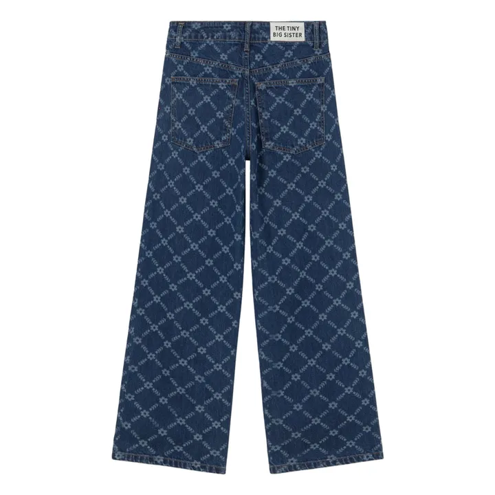 Jean Flowers Grid | Denim- Image produit n°3