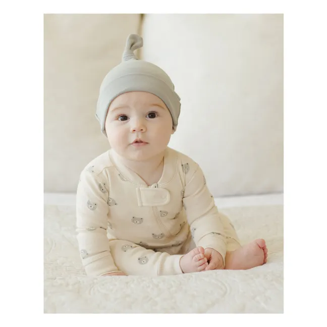 Bonnet Naissance Coton Bio | Bleu gris