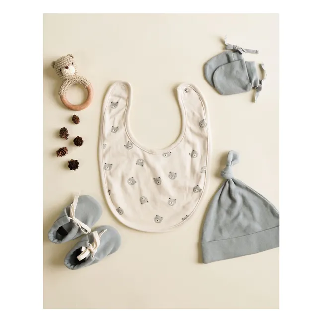 Bonnet Naissance Coton Bio | Bleu gris