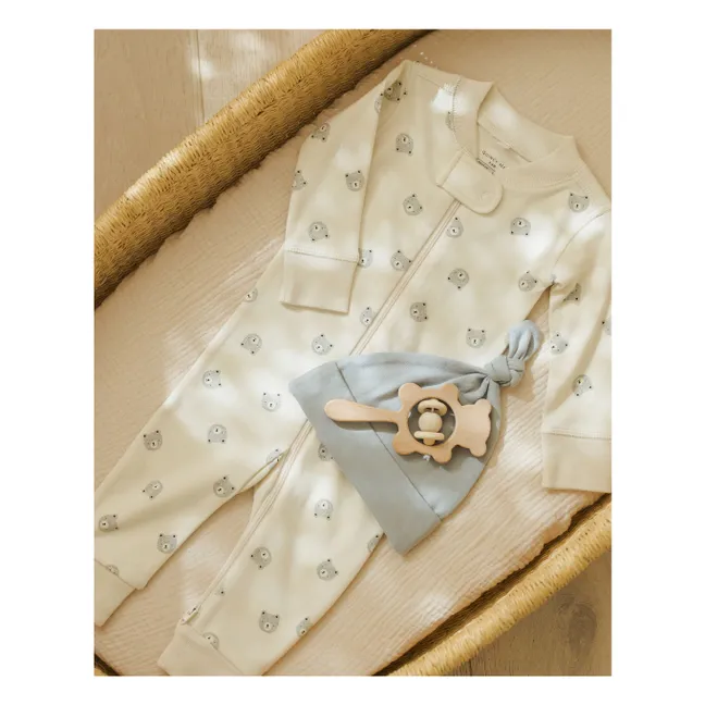 Bonnet Naissance Coton Bio | Bleu gris