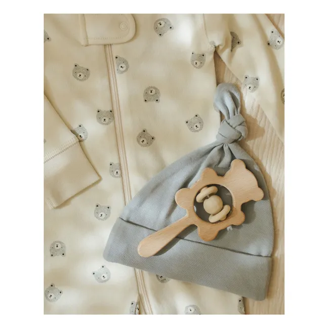 Bonnet Naissance Coton Bio | Bleu gris