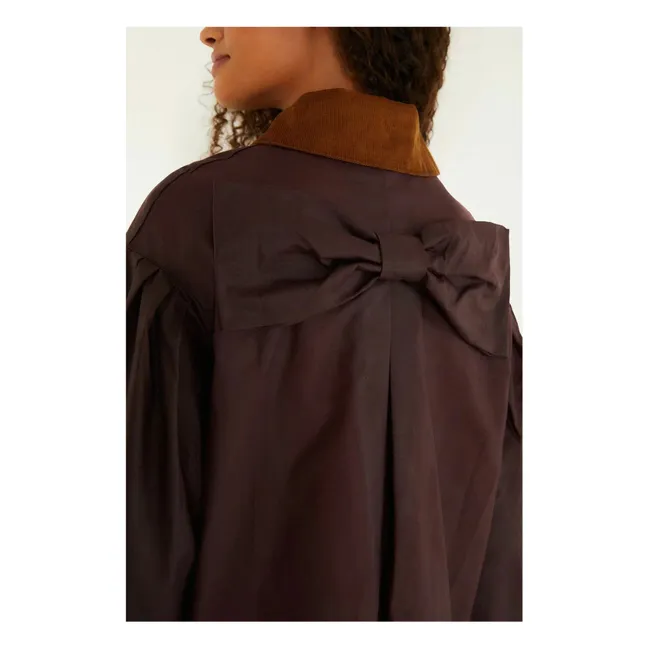 Barbour x Farm Rio Zusammenarbeit - Waxed Thais Jacket  | Burgunderrot