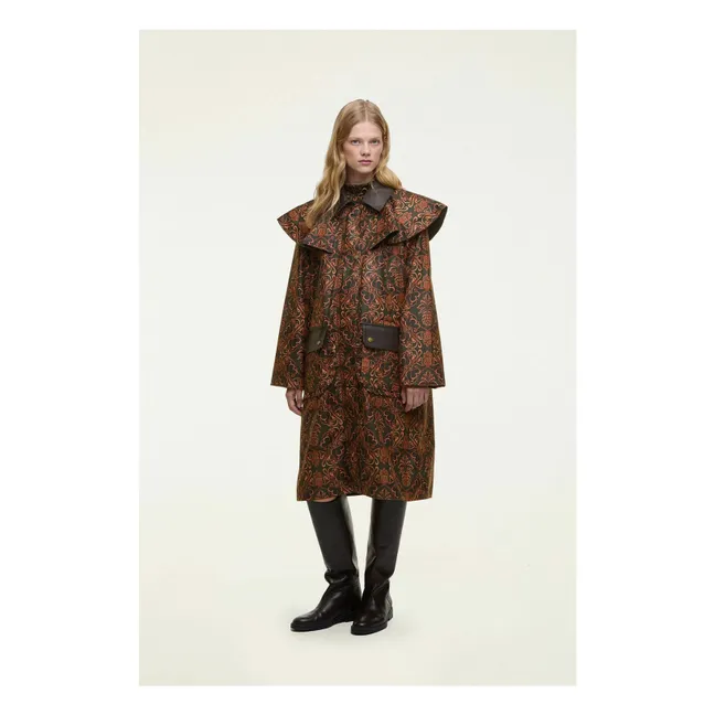 Barbour x Farm Rio Zusammenarbeit - Luana Waxed Coat | Dunkelgrün