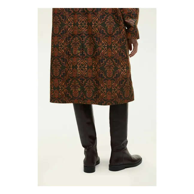 Barbour x Farm Rio Zusammenarbeit - Luana Waxed Coat | Dunkelgrün