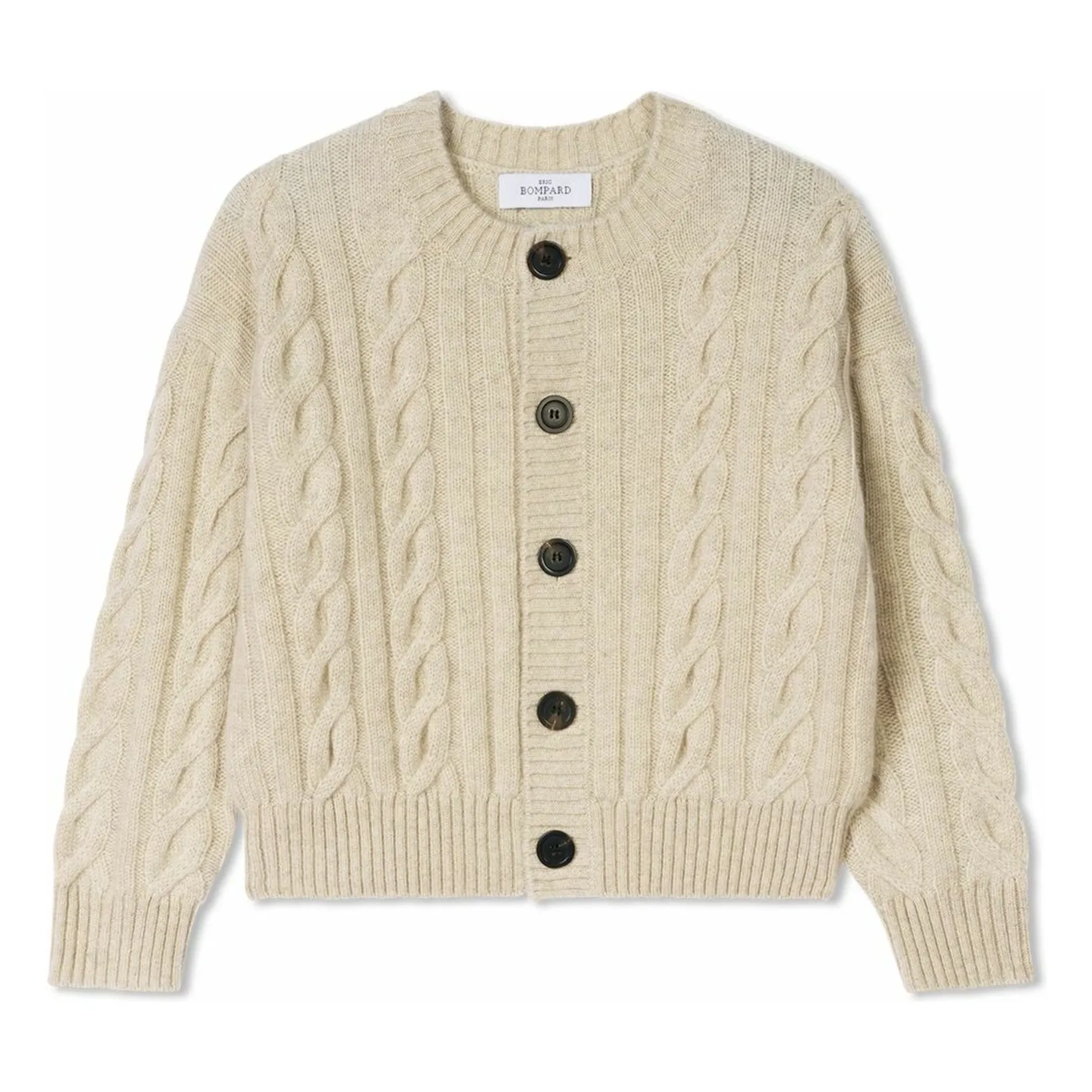 Bompard Cream Twisted Cashmere Cardigan