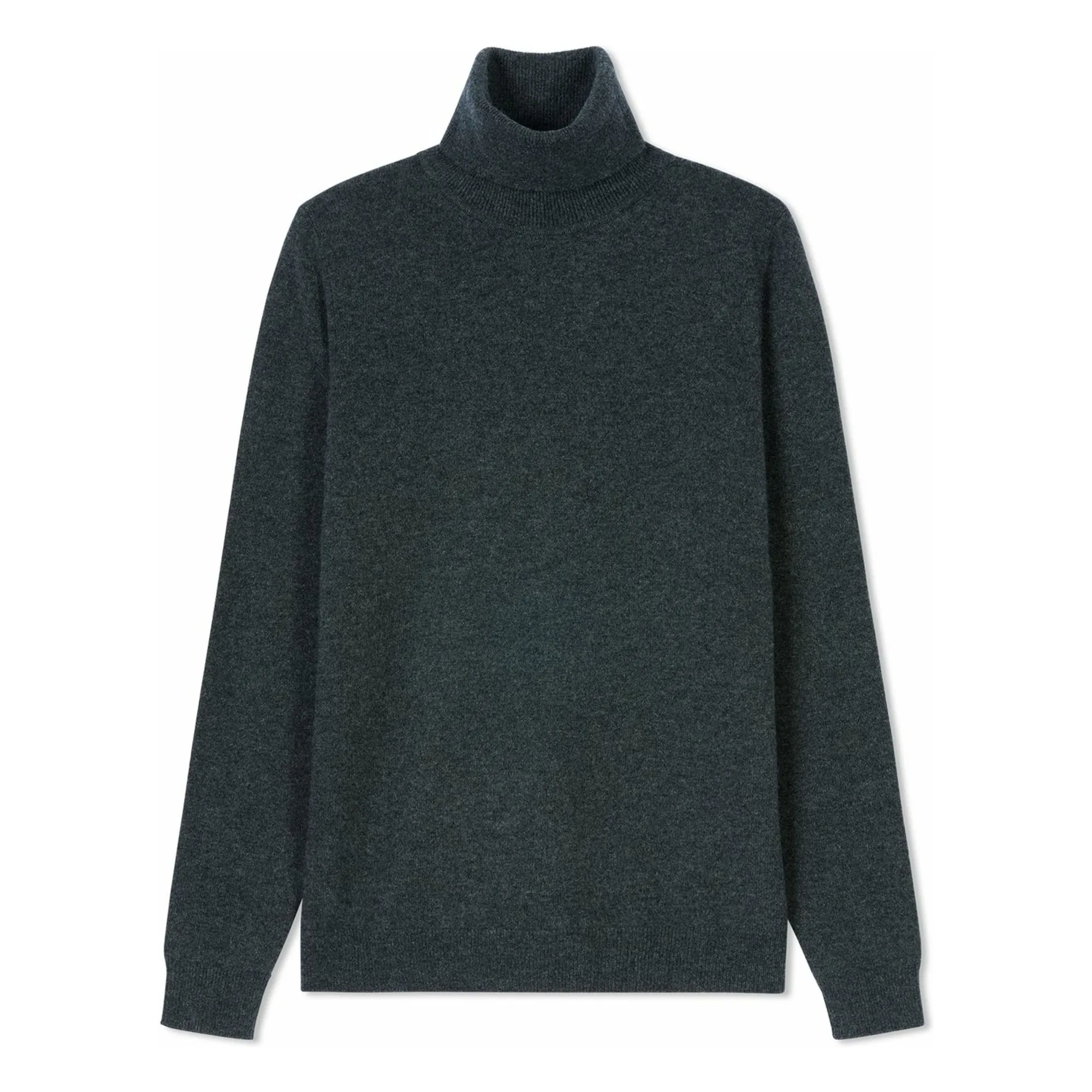 Bompard Women's Charcoal Grey Classic Cashmere Roll Neck Sweater