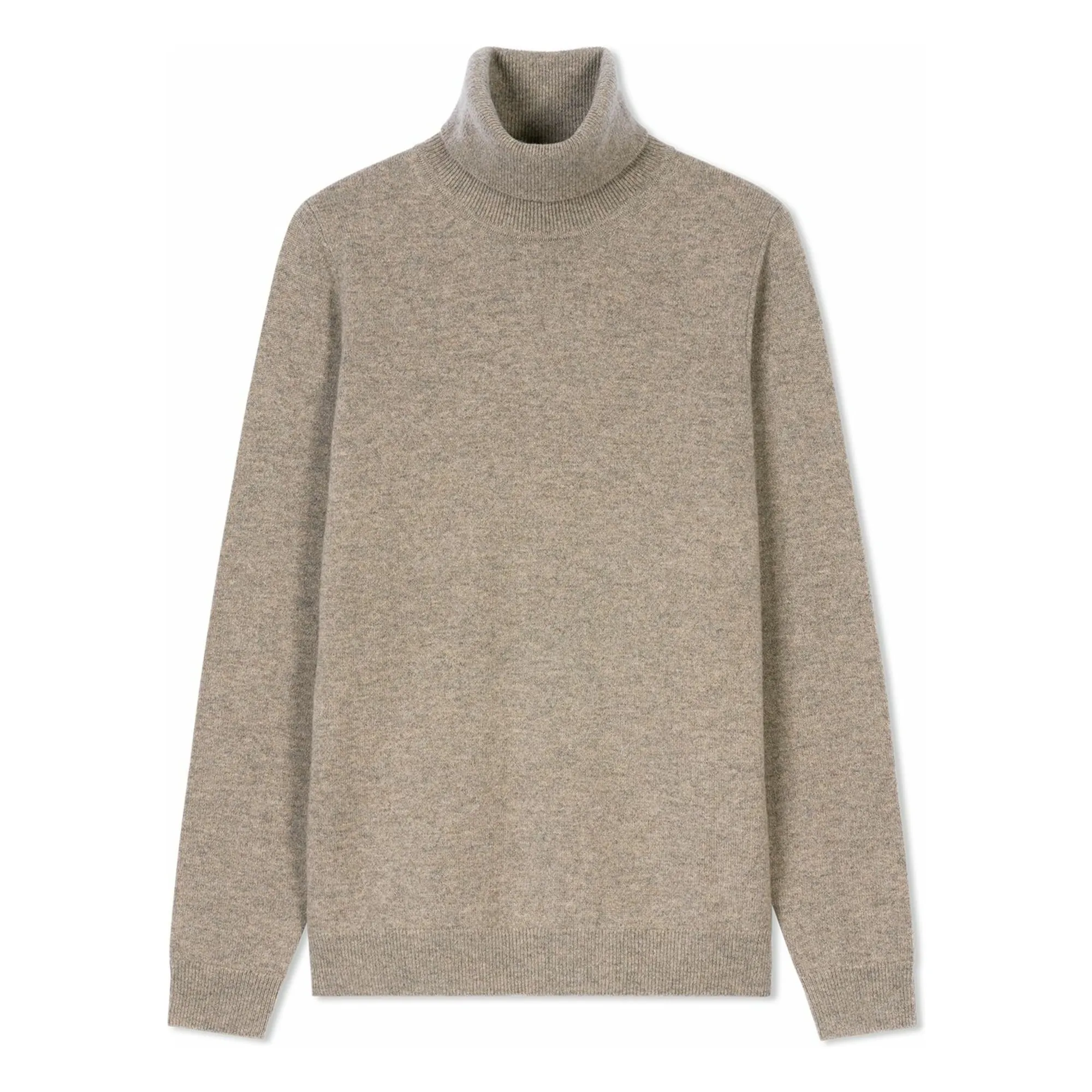 Bompard Women's Beige Classic Cashmere Roll Neck Sweater
