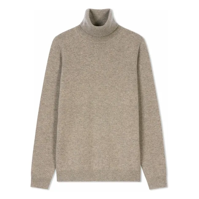 Classic Cashmere Roll Neck Sweater | Beige