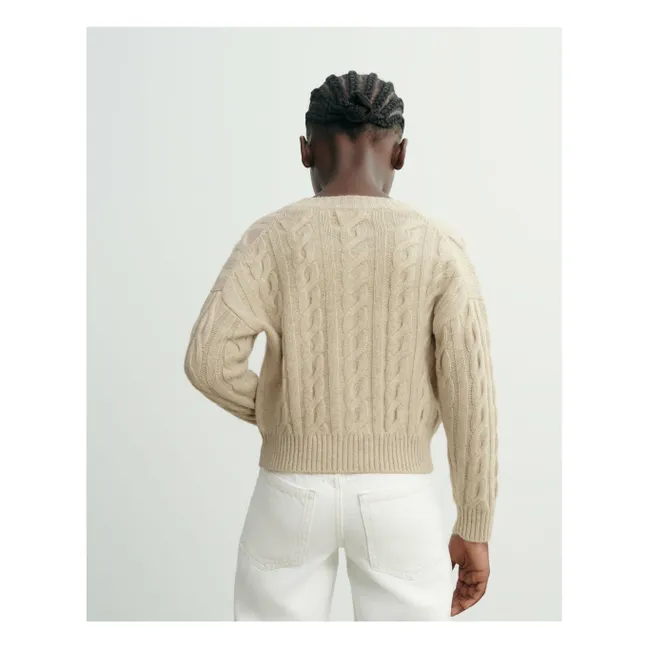 Cardigan Torsades Cachemire | Crème