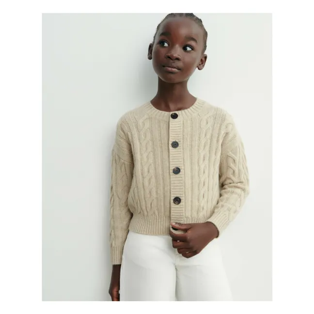 Cardigan Torsades Cachemire | Crème