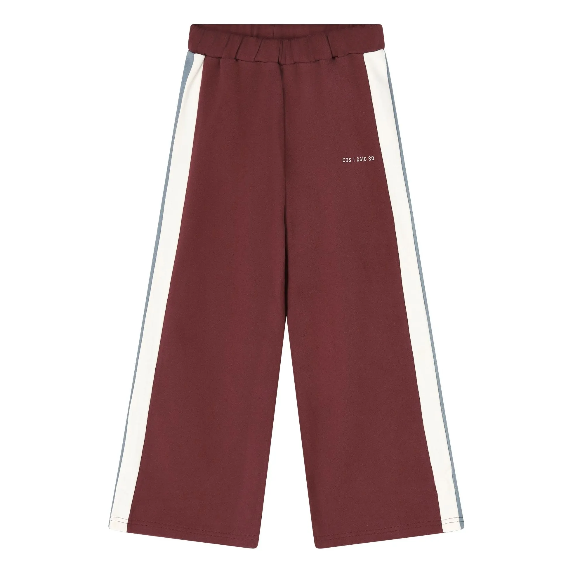 Cos I Said So Burgundy Wide Colorblock Organic Cotton Joggers