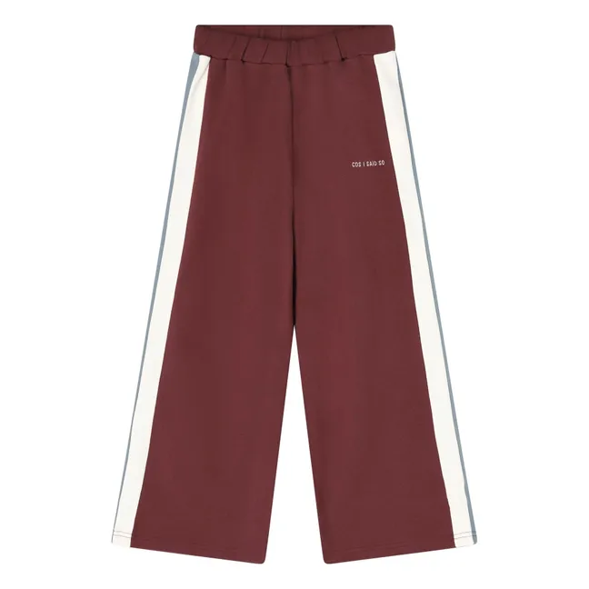 Joggers larghi in cotone biologico colorblock | Bordeaux