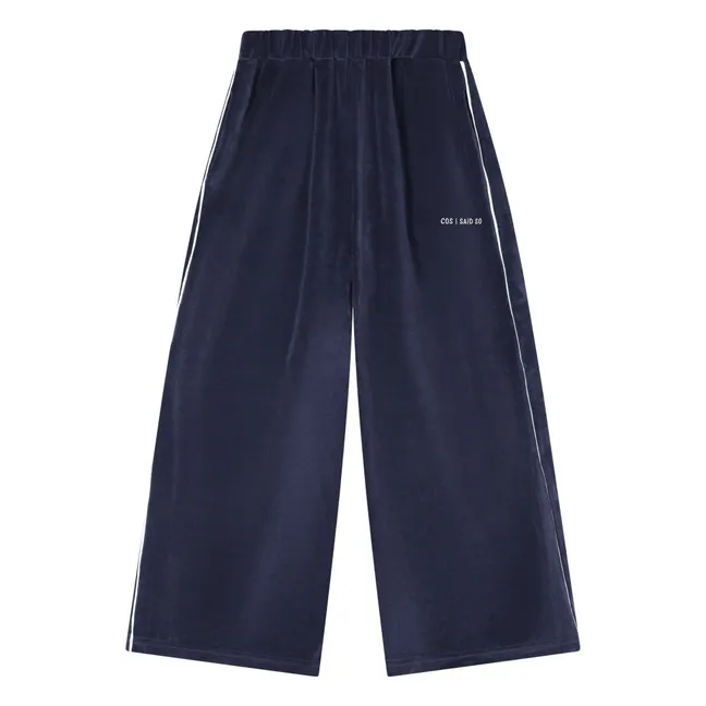 Joggers in velluto di cotone biologico | Blu marino