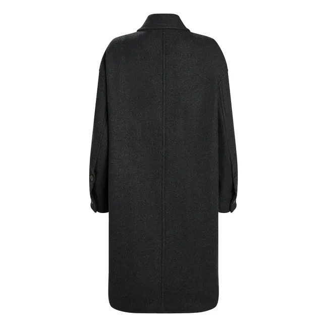 Cappotto lungo in feltro di lana | Grigio antracite