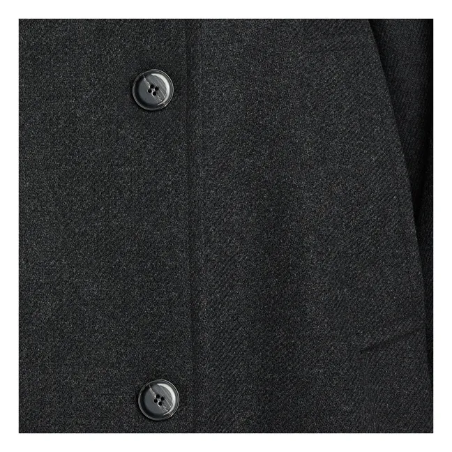 Abrigo largo de lana y fieltro | Gris Antracita