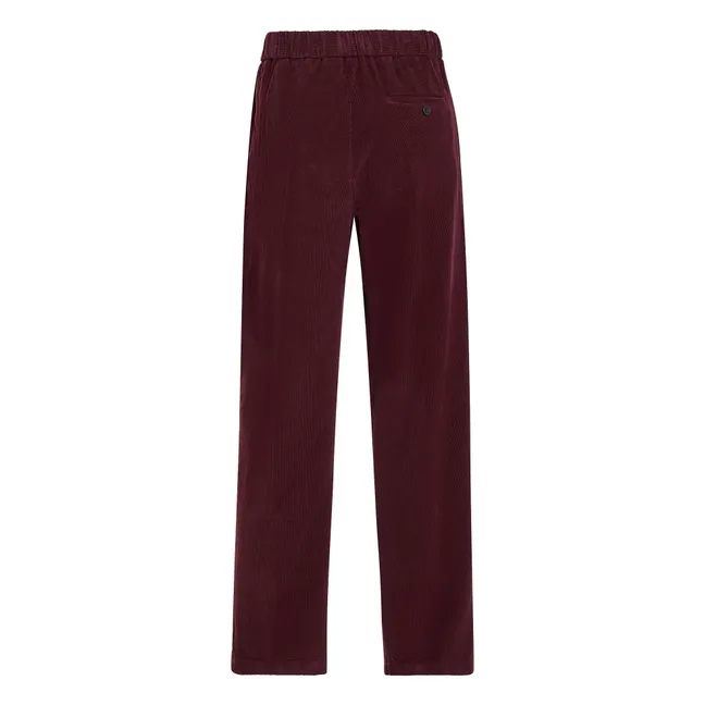 Elastische Cordhose mit geradem Bein | Burgunderrot