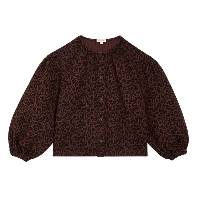 Blouse Irène Léopard | Marron