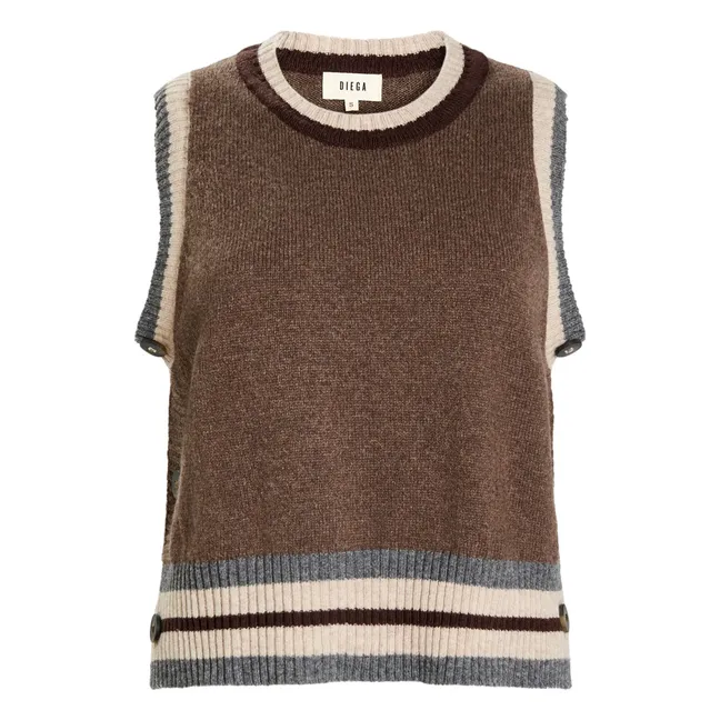 Pull Sans Manches Pumio Laine Mérinos Extra Fine | Taupe