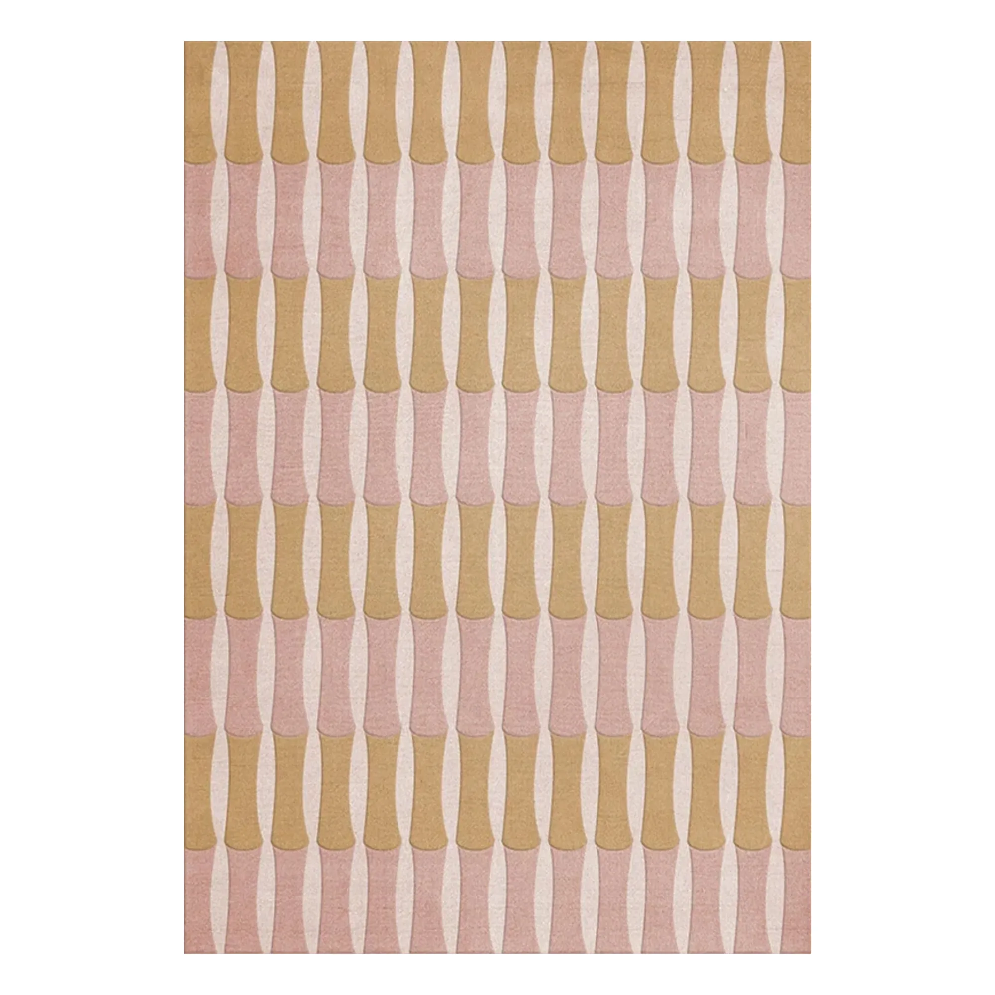 Layered Pink Bamboo Forest Wool Rug, Alice Crawley