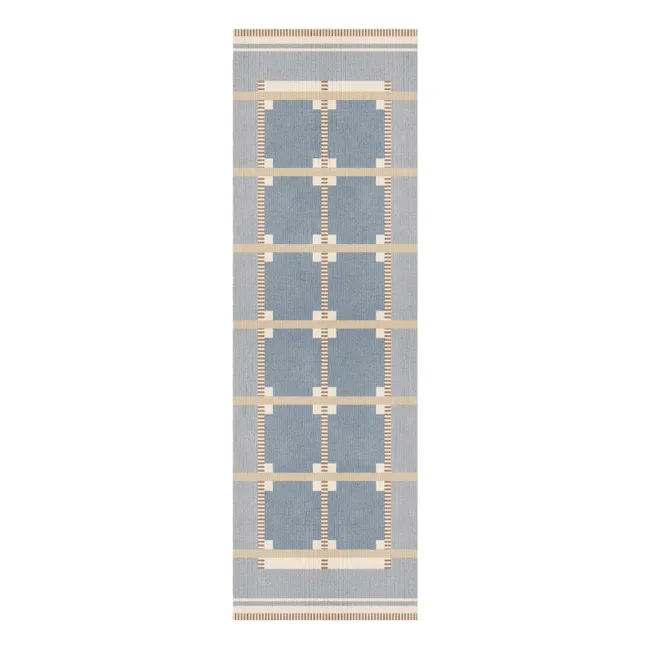 Tapis de couloir en laine Röllakan Ruth | Bleu