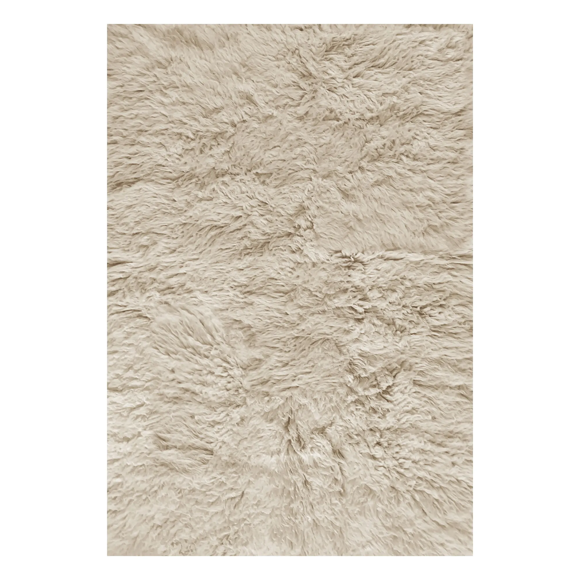 Layered Beige Shaggy Wool Carpet