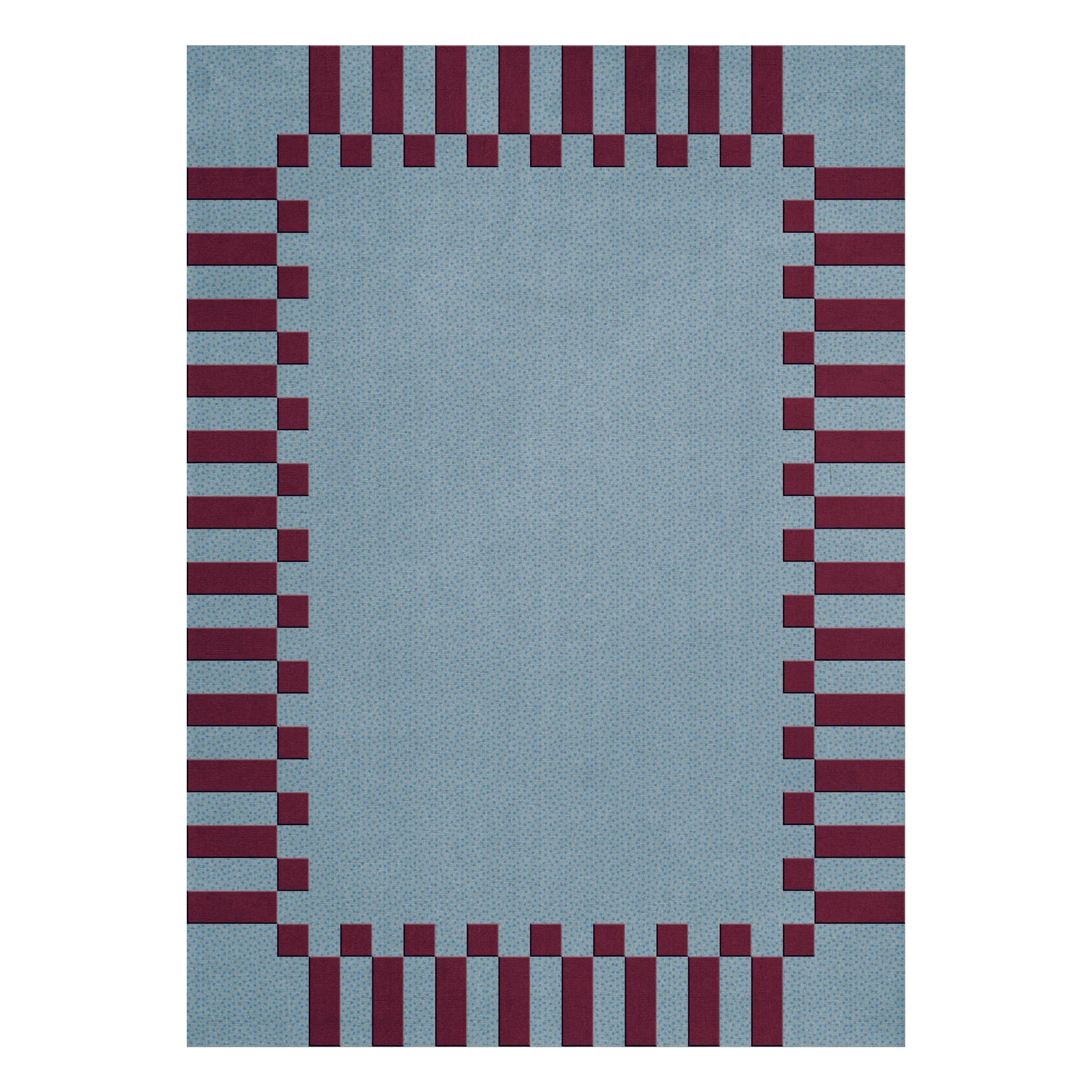 Layered Blue Wool Carpet Teklan Frame, Tekla Evelina Severin