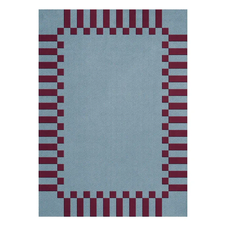 Tapis en laine Teklan Frame, Tekla Evelina Severin | Bleu- Image produit n°0