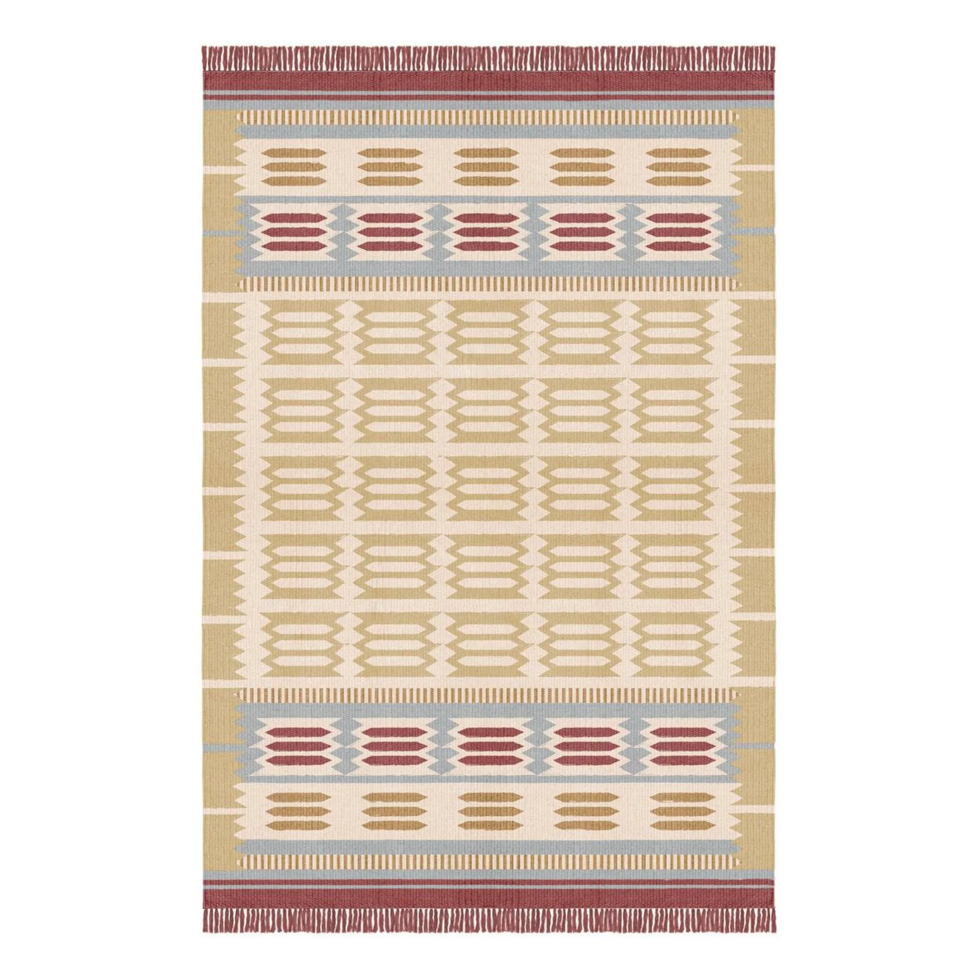 Layered Women's Dark Beige Röllakan Hilma Wool Rug