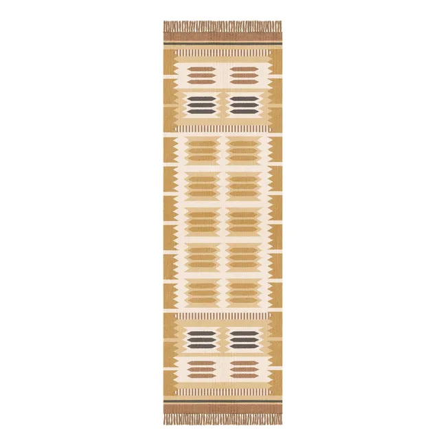 Alfombra de lana para pasillo Hilma de Röllakan | Amarillo Mostaza