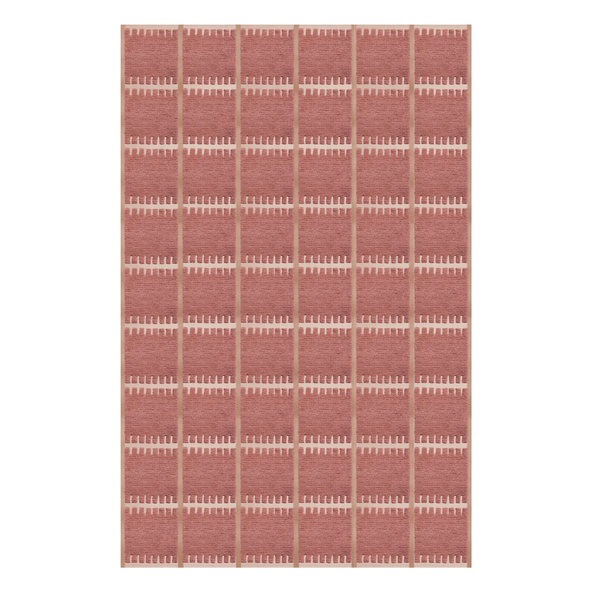 Layered Women's Pink Wool Rug Lilly