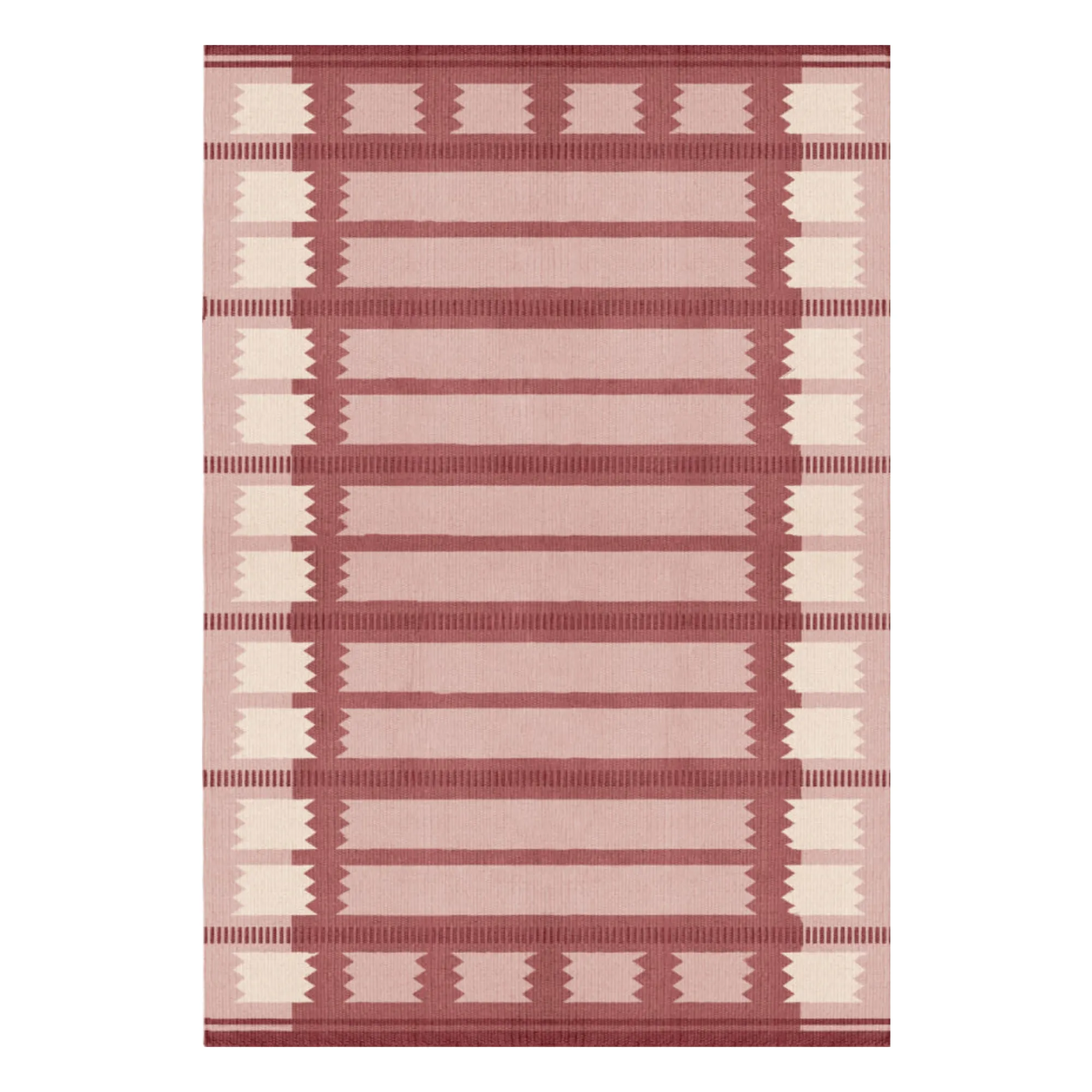 Layered Women's Red Röllakan Iris Wool Rug