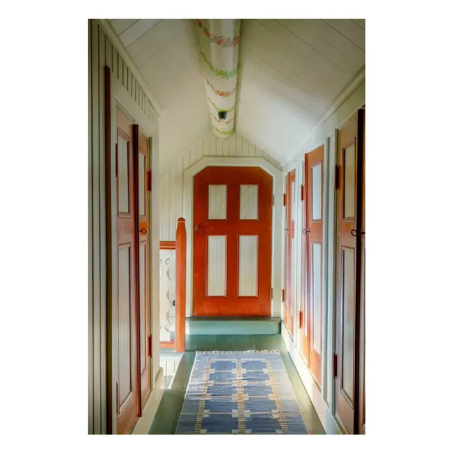 Tapis de couloir en laine Röllakan Ruth | Bleu