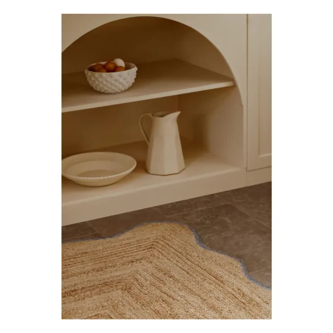 Tapis en jute Scallop | Bleu
