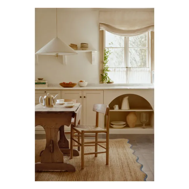 Tapis en jute Scallop | Bleu