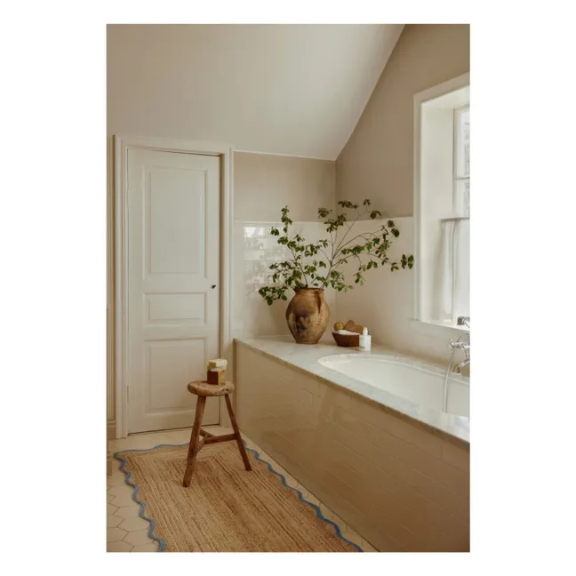 Tapis de couloir en jute Scallop | Bleu