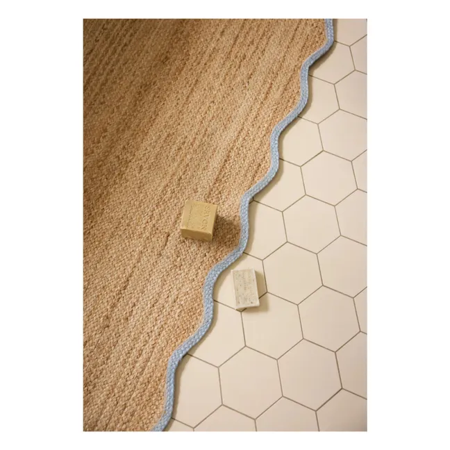 Tapis de couloir en jute Scallop | Bleu