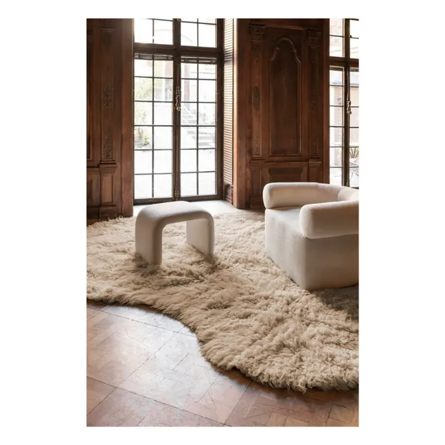 Shaggy Residue wool carpet | Beige