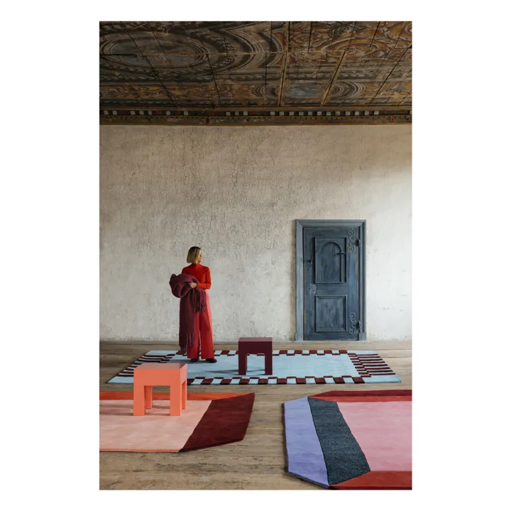 Tapis en laine Teklan Frame, Tekla Evelina Severin | Bleu- Image produit n°3
