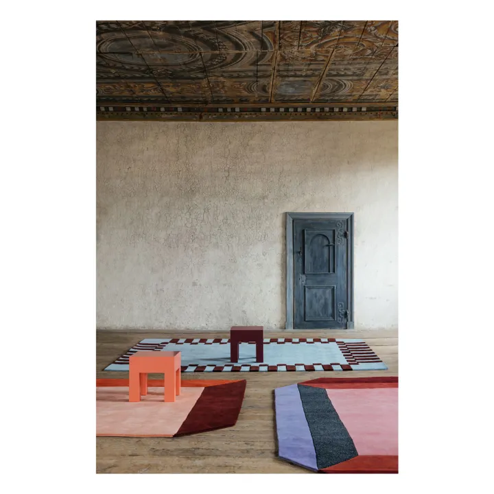 Tapis en laine Teklan Frame, Tekla Evelina Severin | Bleu- Image produit n°2