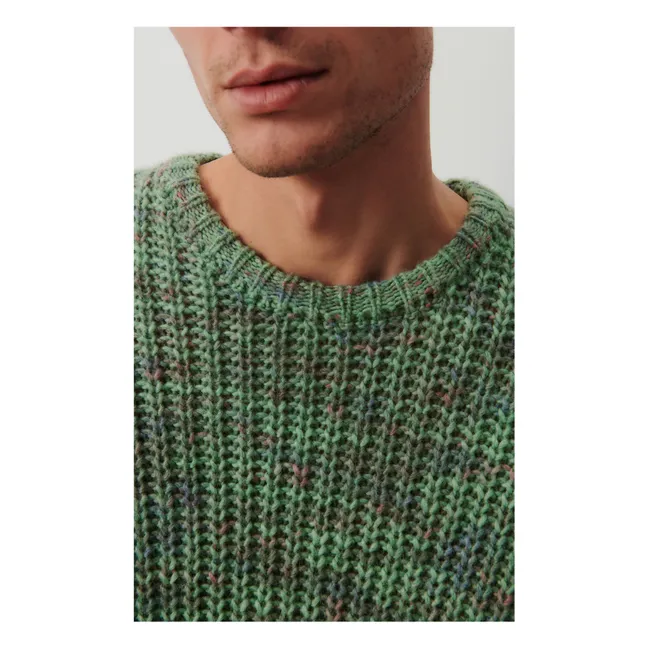 Pull Poyatown Laine | Vert chiné