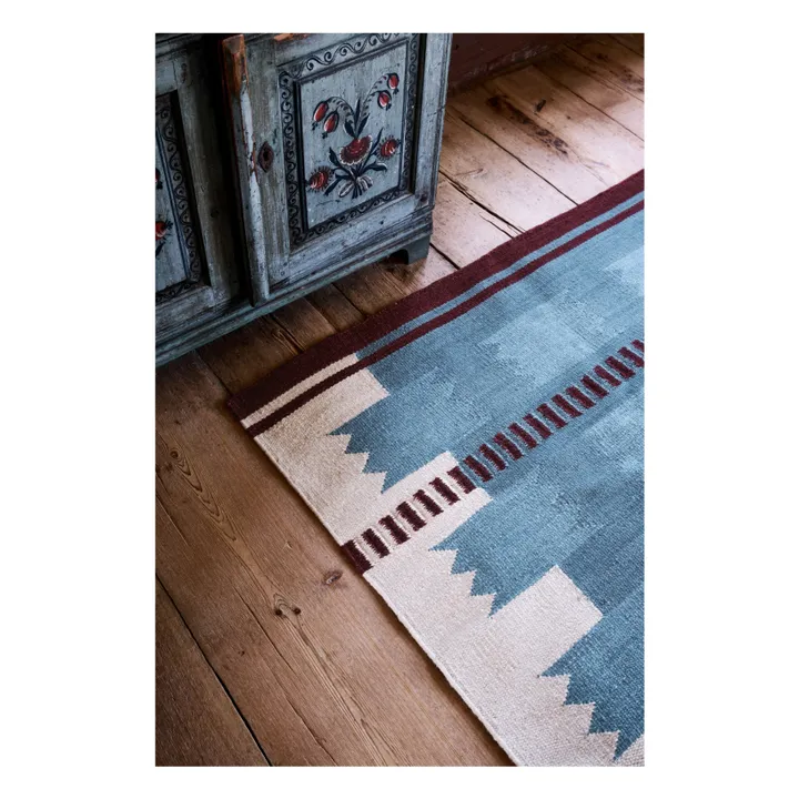 Tapis en laine Röllakan Iris | Bleu pétrole- Image produit n°2