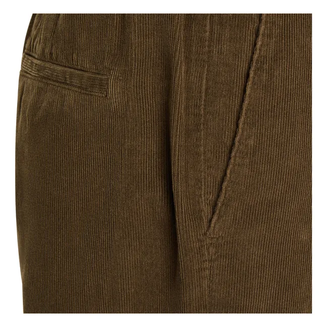 Elastische Cordhosen | Khaki