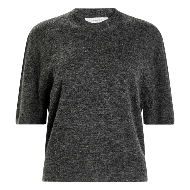 Maglione a maniche corte in alpaca | Grigio