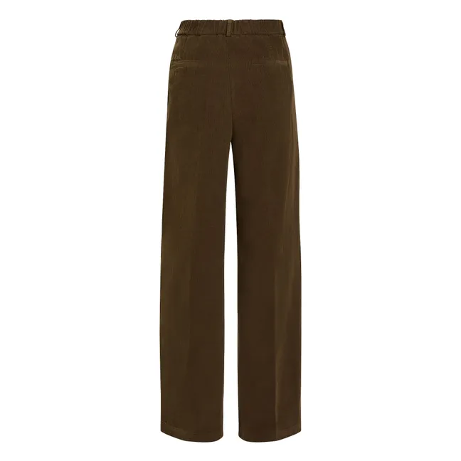 Elastische Cordhosen | Khaki