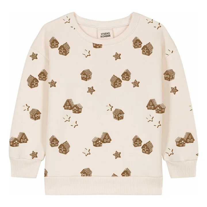 Sweat Ours Noël Coton Bio | Ecru- Image produit n°0