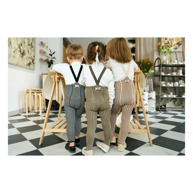 Collants Carreaux Coton Bio | Noir