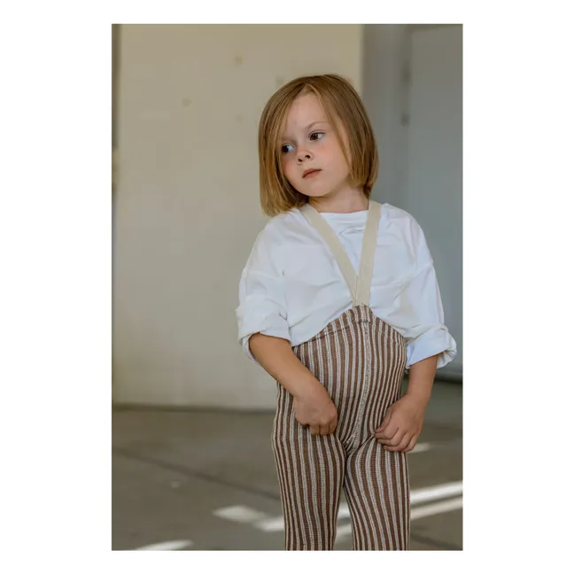 Striped Organic Cotton Tights | Cream