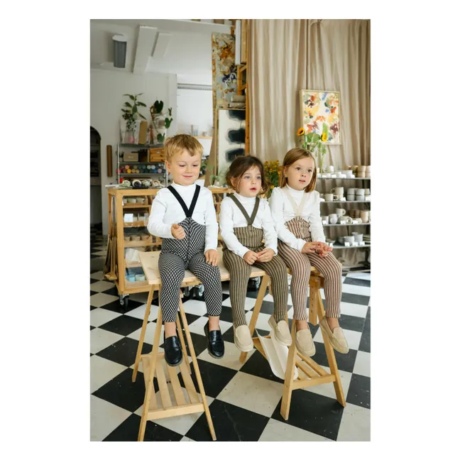 Collants Carreaux Coton Bio | Noir