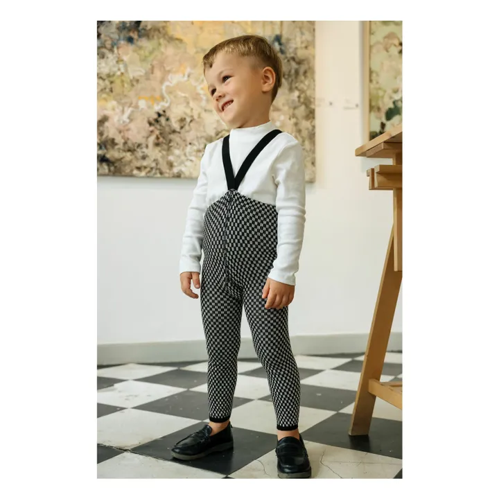 Collants Carreaux Coton Bio | Noir- Image produit n°2